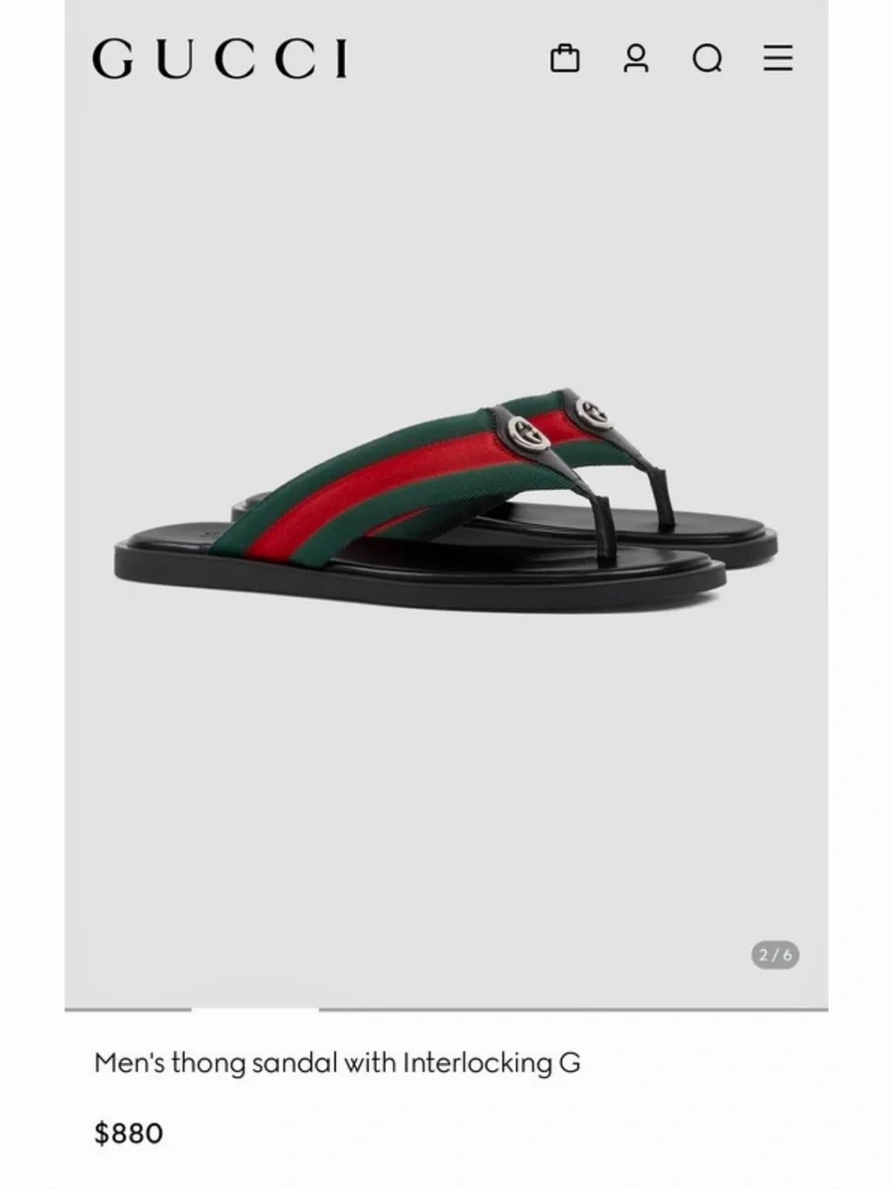SHOES: Black Flip Flops, “G” Lettering w/Green & Red Straps, Unisex. NWOT